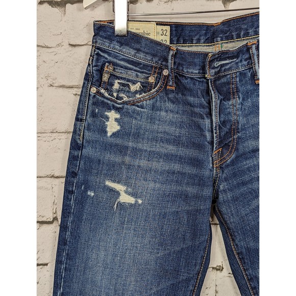 ABERCROMBIE & FITCH Distressed Destroyed Classic Straight Leg Jean 32 x 32 - Picture 2 of 10